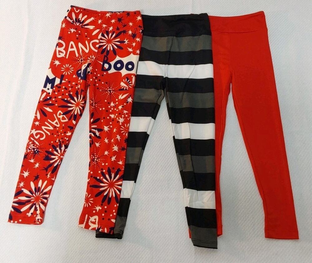 LuLaRoe Kids S/M Multicolor High-Waist Ankle Leggings 3 Pack #K19